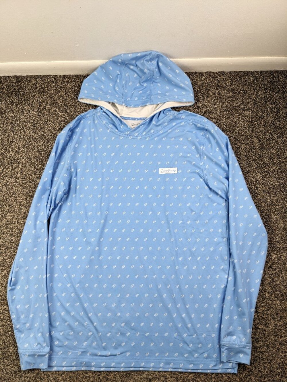 Good Good Golf Hoodie of Destiny Mens Small Blue Performance Sweatshirt